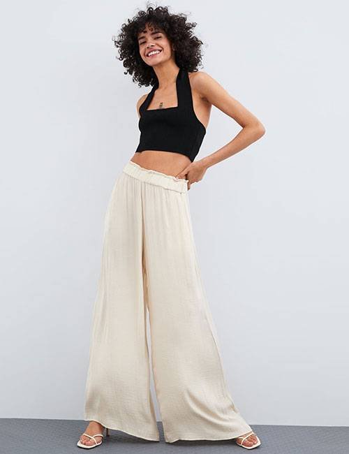 Flowing Palazzos And A Halter Top