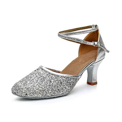 ICKER GetMine Women’s Silver Salsa Dance Shoe