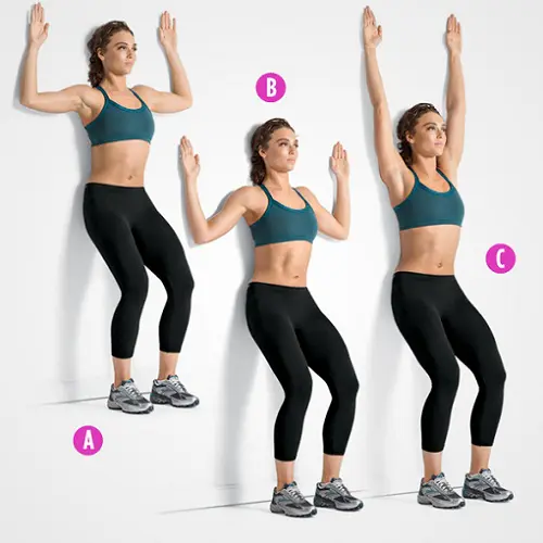 Wall Slide-pregnancy exercises for normal delivery
