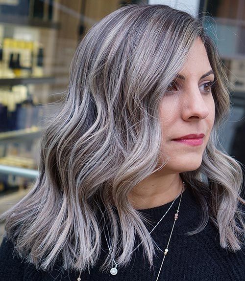 Dusty Gray With Blonde Highlights