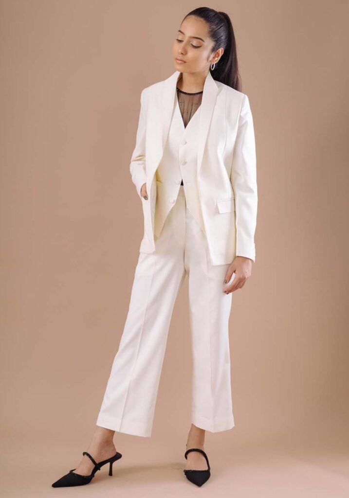 White Formal Suit Dresses For Women