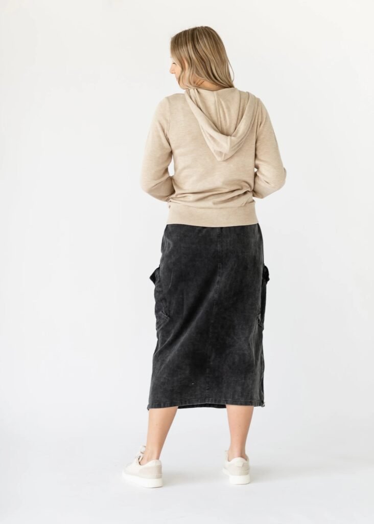 Hoodie Combo Dress With Satin Skirt